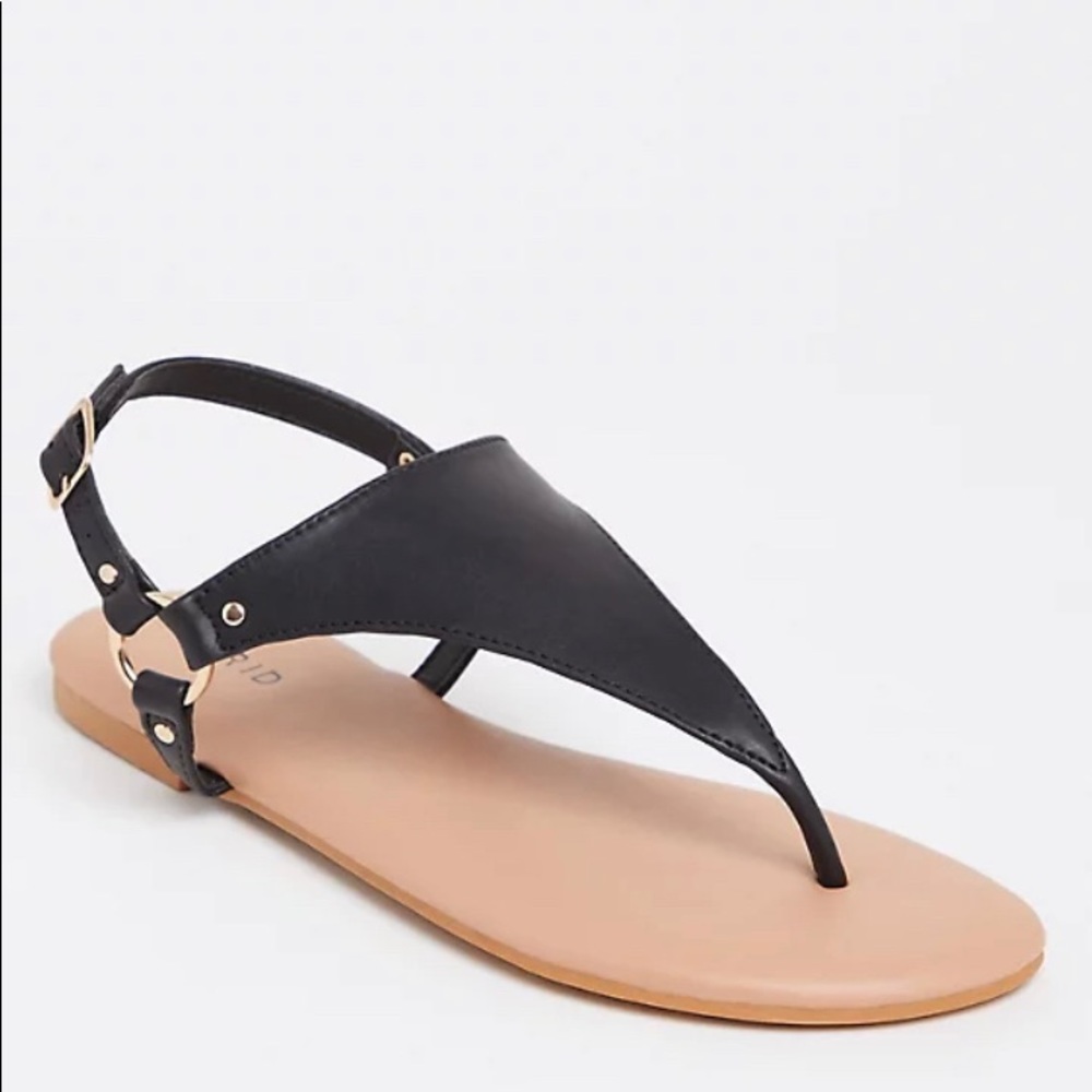 Torrid Black T-Strap Sandal